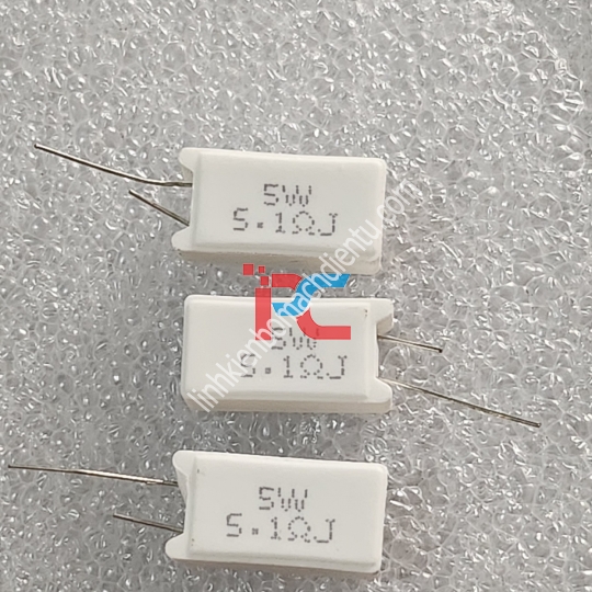 Điện trở R 5.1Ω/5W sứ đứng